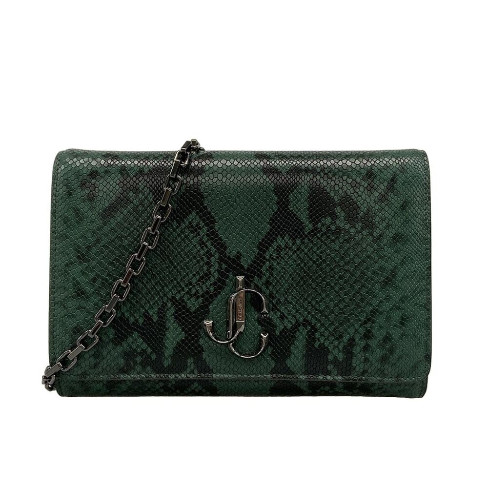 Jimmy Choo Varenne Shoulder Bag Dark Green Black
